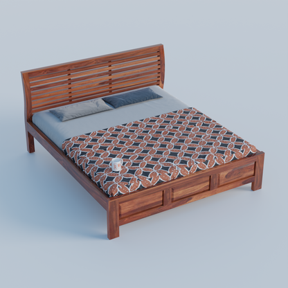 Solid Sheesham Wood King Size Bed with Headboard | Double Bed without Storage in Natural Finish | Double Bed for Bed room