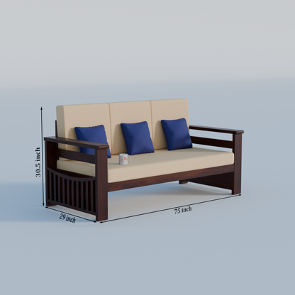 Solid Sheesham Wood Sofa Set 5 Seater | Wooden Sofaset 3+1+1 | Sofa Sets for Living Room