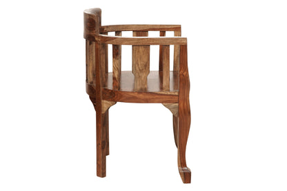 Lubin Solid Wood Living Room Chair in Honey Oak Finished - Rajasthali Furniture 