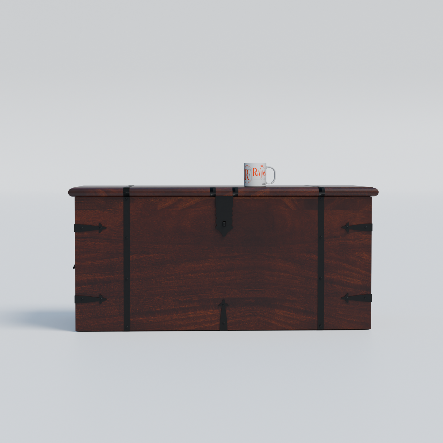Pomona Solid wooden storage trunk Box for Home with Lock in natural and walnut finish