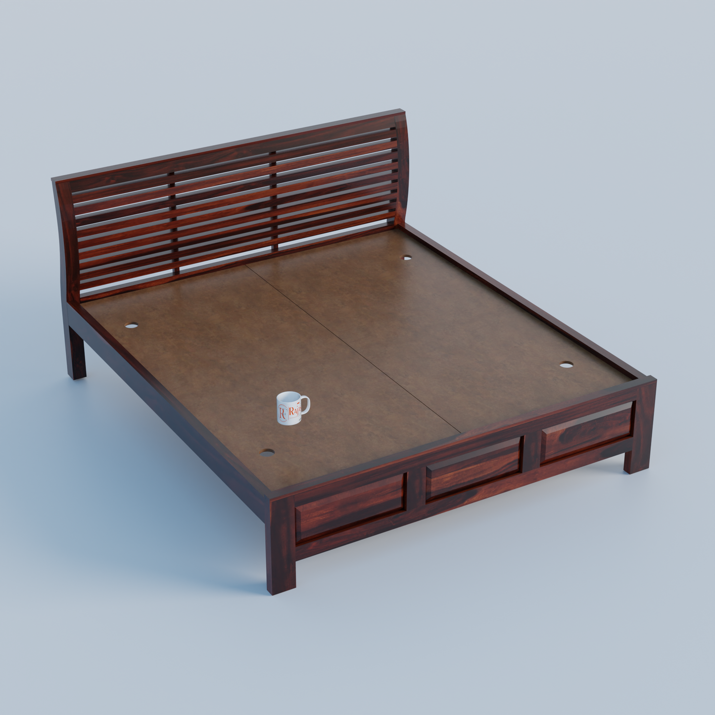 Solid Sheesham Wood King Size Bed with Headboard | Double Bed without Storage in Natural Finish | Double Bed for Bed room