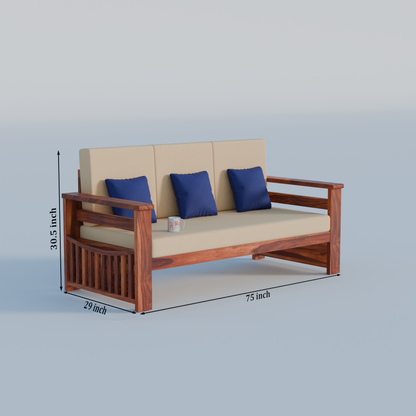 Solid Sheesham Wood Sofa Set 5 Seater | Wooden Sofaset 3+1+1 | Sofa Sets for Living Room